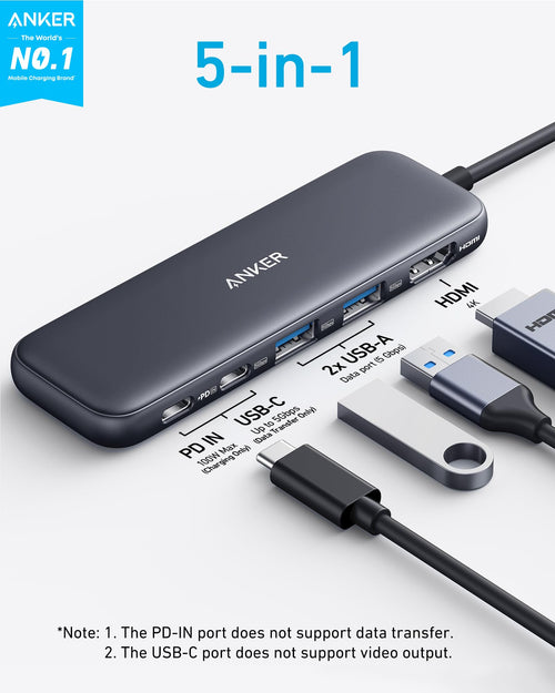 Anker 332 5-in-1 USB-C Hub with Multiport Connectivity