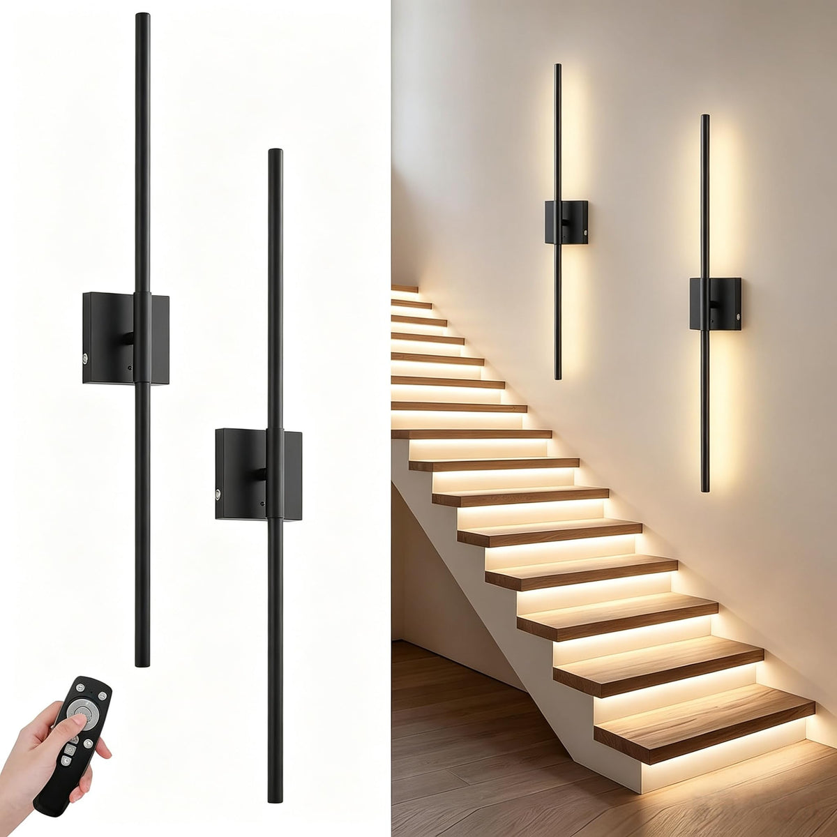 2-Pack Rechargeable Motion Sensor Wireless Wall Sconces