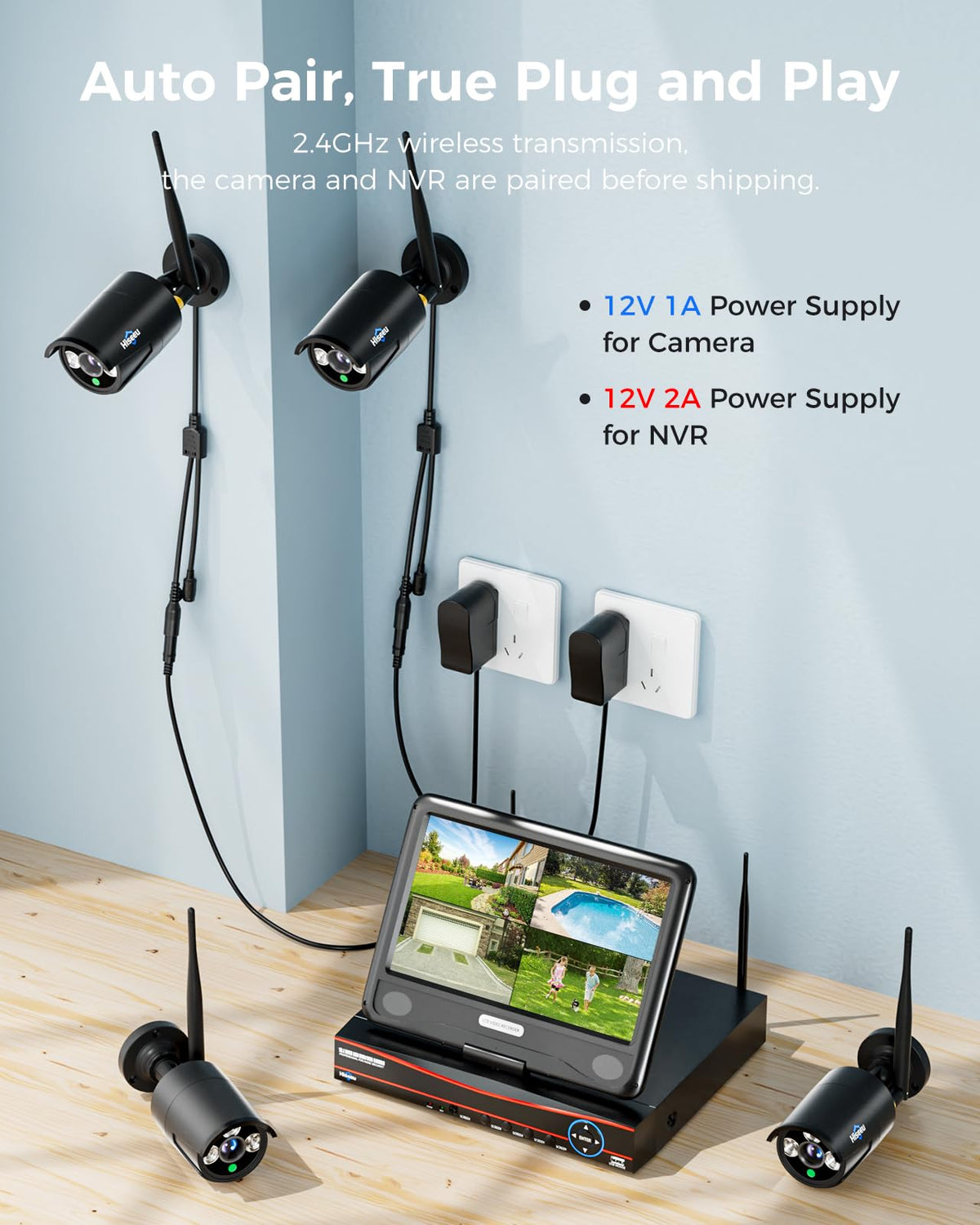 Hiseeu 4K NVR Security Camera System with 3MP/5MP Cameras