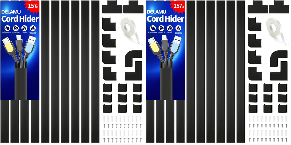 Delamu Paintable Cable Raceway & Cord Concealer Kit