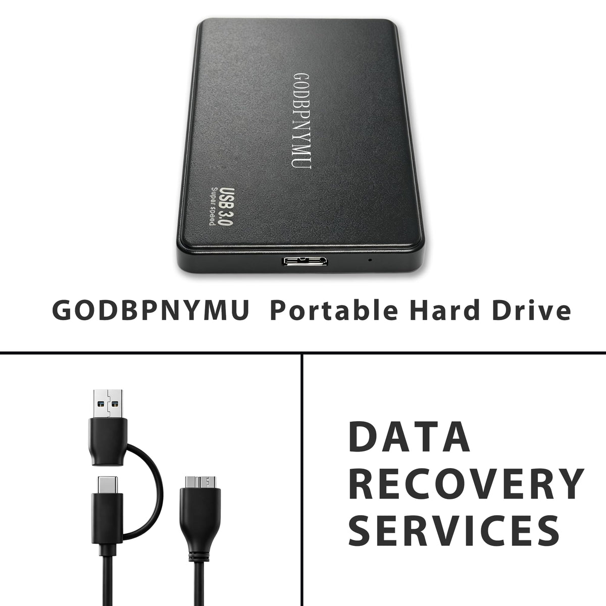 GODBPNYMU Portable External HDD Storage Drive