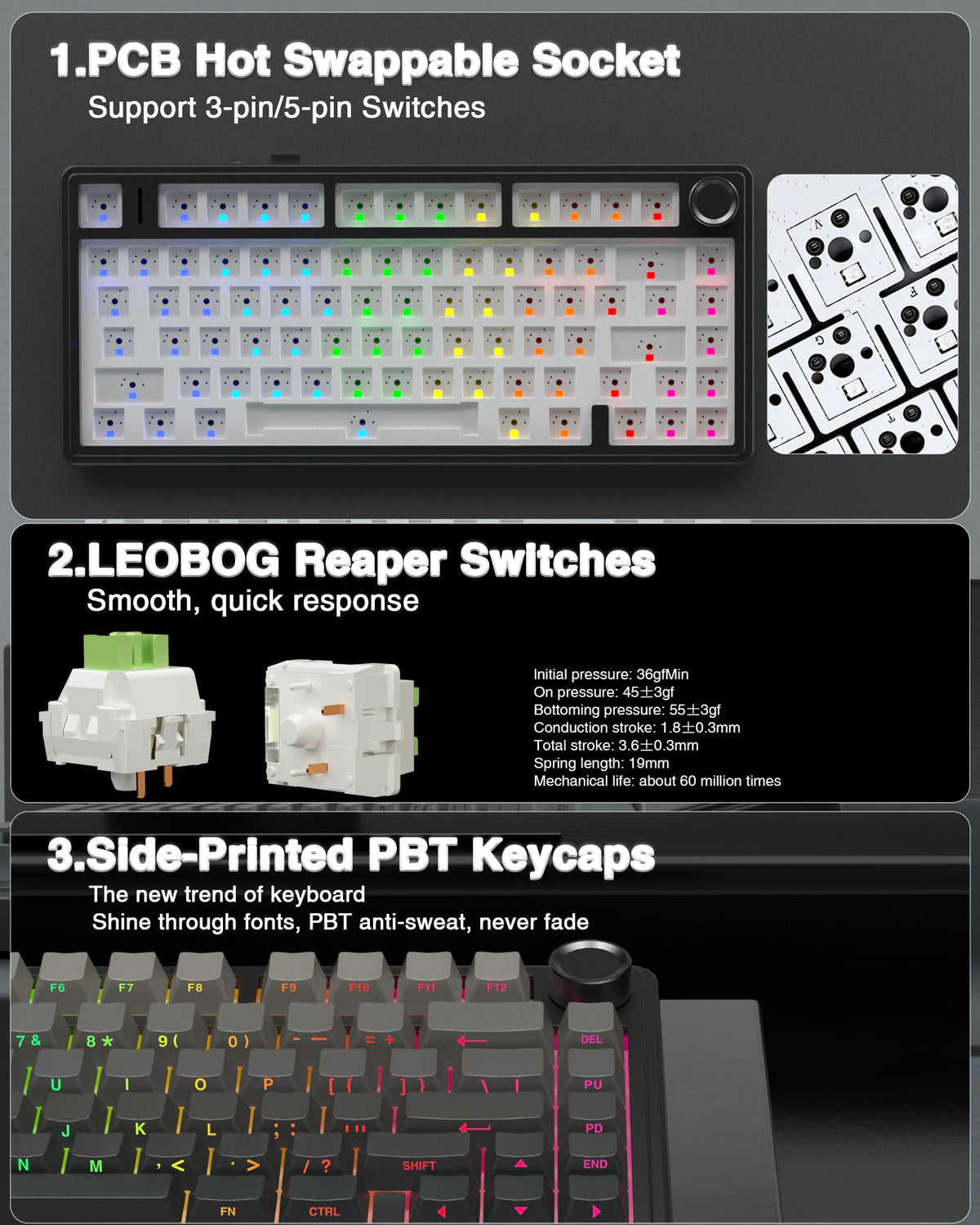 AULA Wireless Mechanical Gaming Keyboard with RGB Backlight