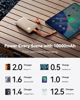 10,000mAh Slim USB-C Triple-Port Portable Power Bank