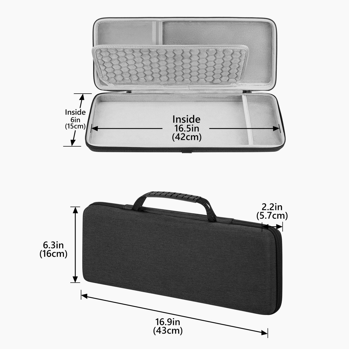 GEEKRIA 84-Key Keyboard & Mouse Combo Carrying Case