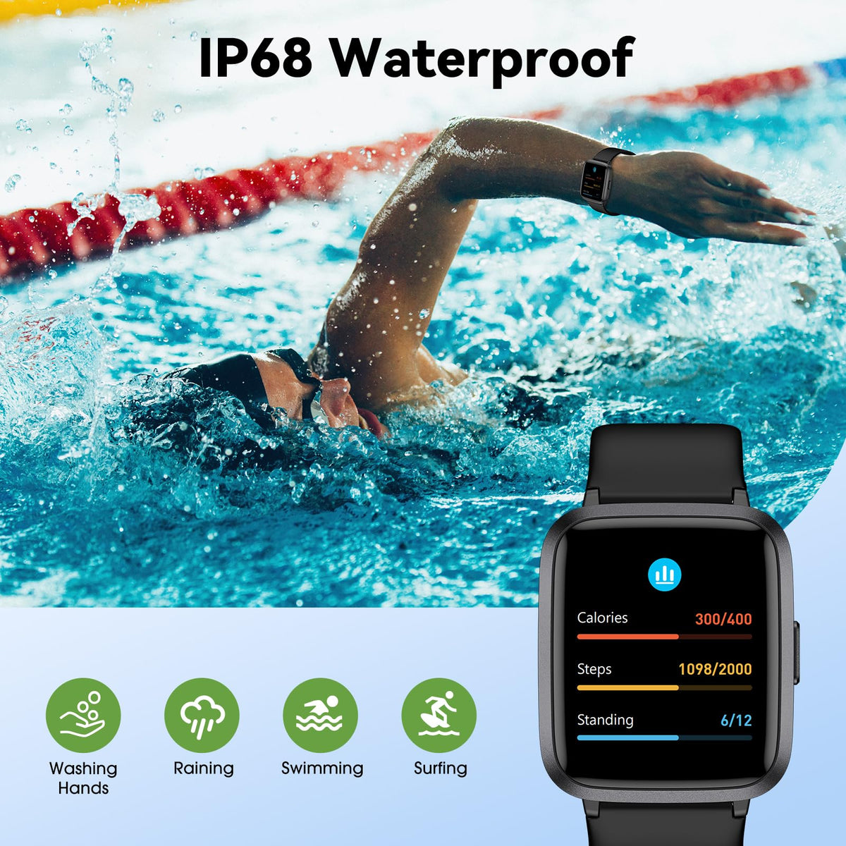 Fitness Tracker Watch with Heart Rate Monitor & Pedometer