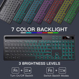 Soueto RGB Backlit Wireless Keyboard with Phone & Tablet Holder