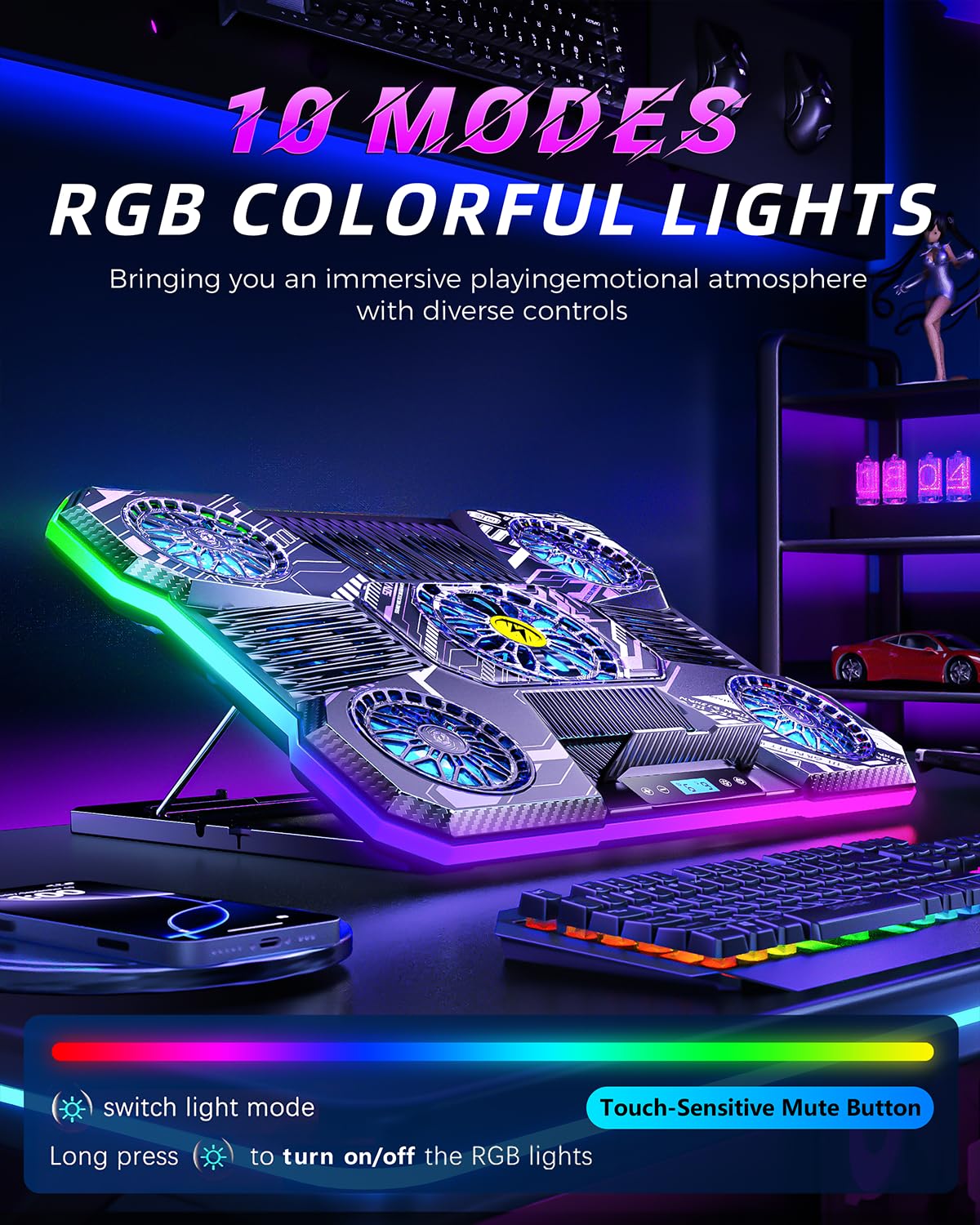ChillCore RGB Laptop Cooling Pad with 9 Fans