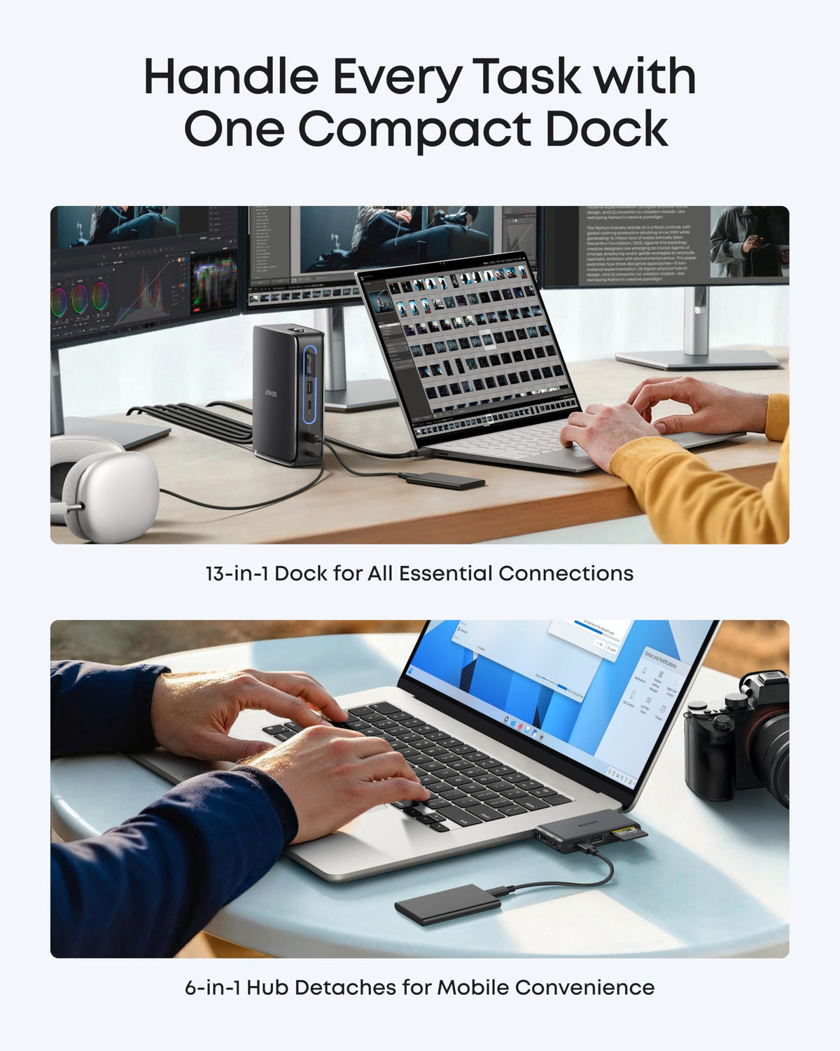 Anker Nano 13-in-1 Laptop Docking Station with 6-in-1 Hub