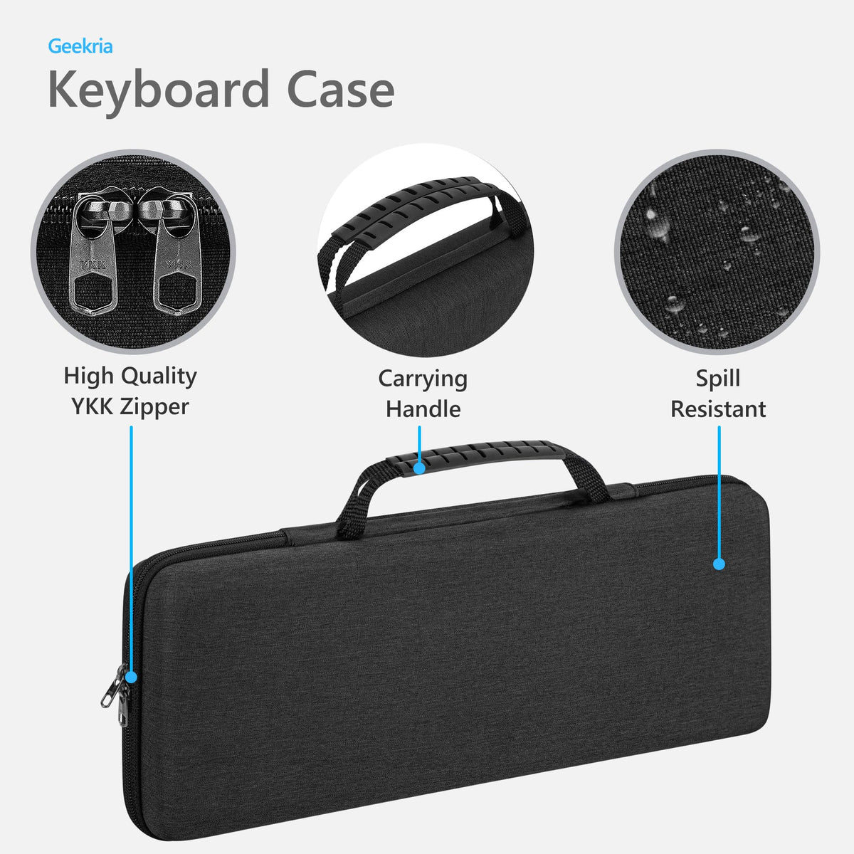 GEEKRIA 84-Key Keyboard & Mouse Combo Carrying Case