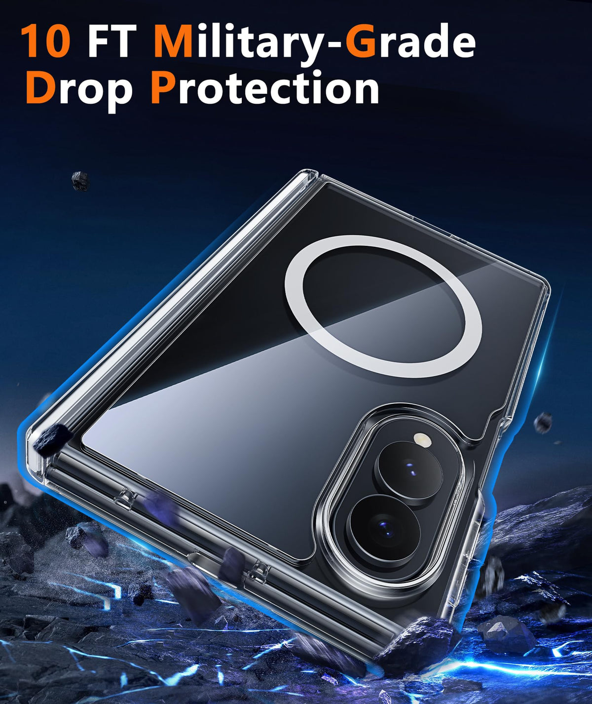 FNTCASE Clear Hinge Protection Case for Samsung Galaxy Z Fold 8