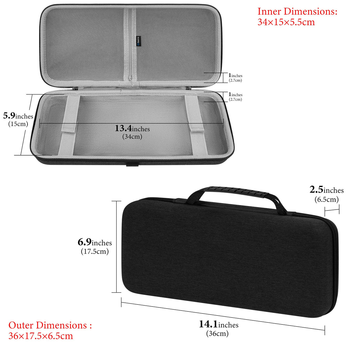 GEEKRIA 75% 84-Key Hard Shell Keyboard Travel Case